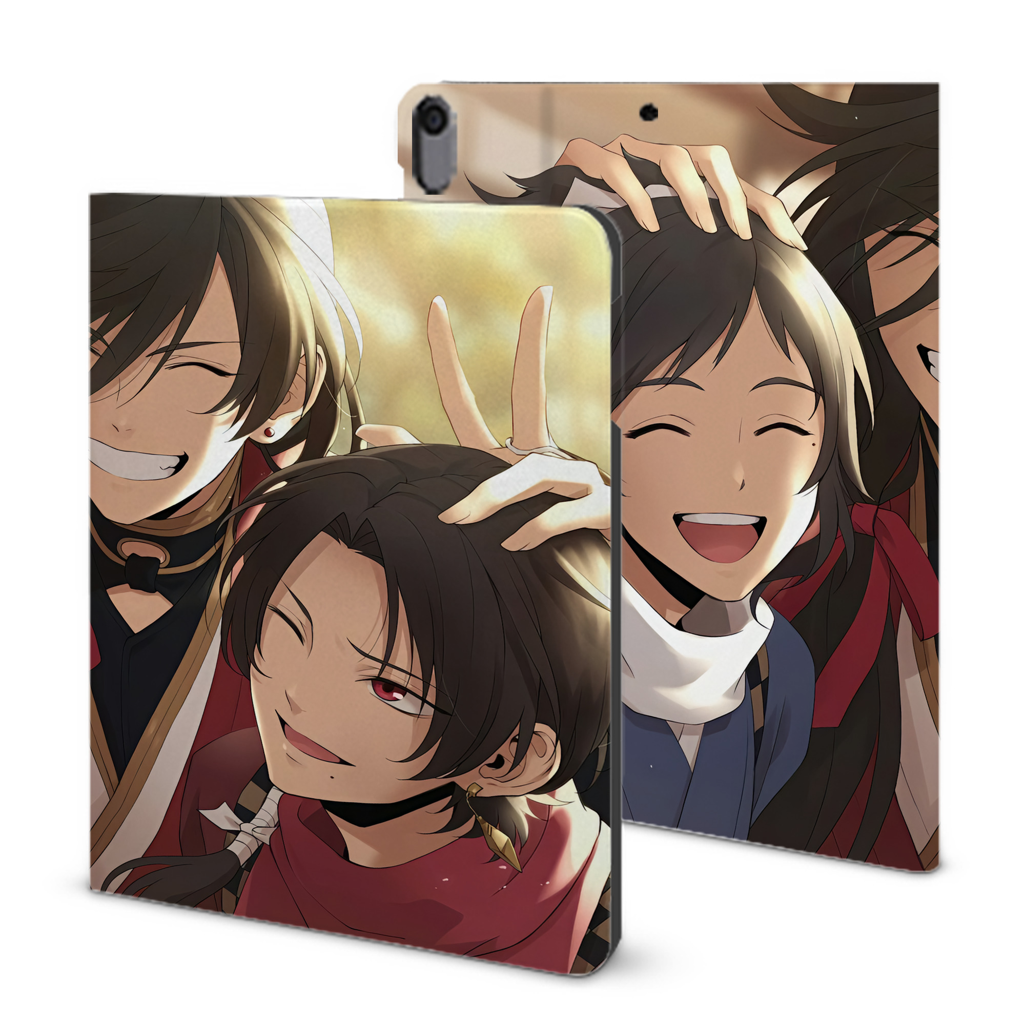 （画像用） 刀剣乱舞 Touken Ranbu IPad ケース ブック型 PUレザー TPU 耐衝撃 軽量 薄型 ペン収納なし 全面保護 IPad 各モデル対応